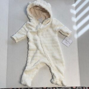 Cozy Striped Cream Kids Footie